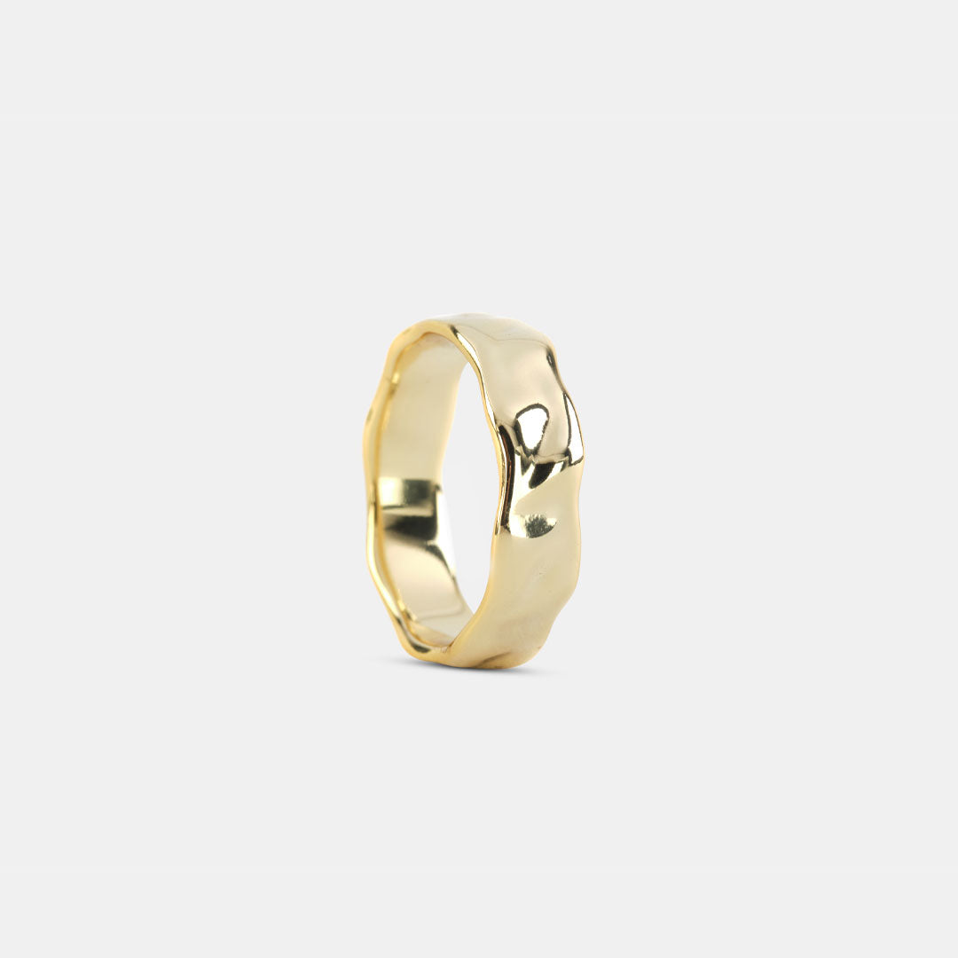 Gold Plated Silver Attrition Ring
