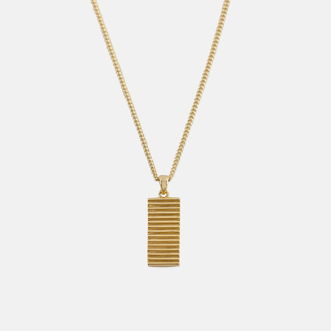 Gold Plated Silver Column Necklace