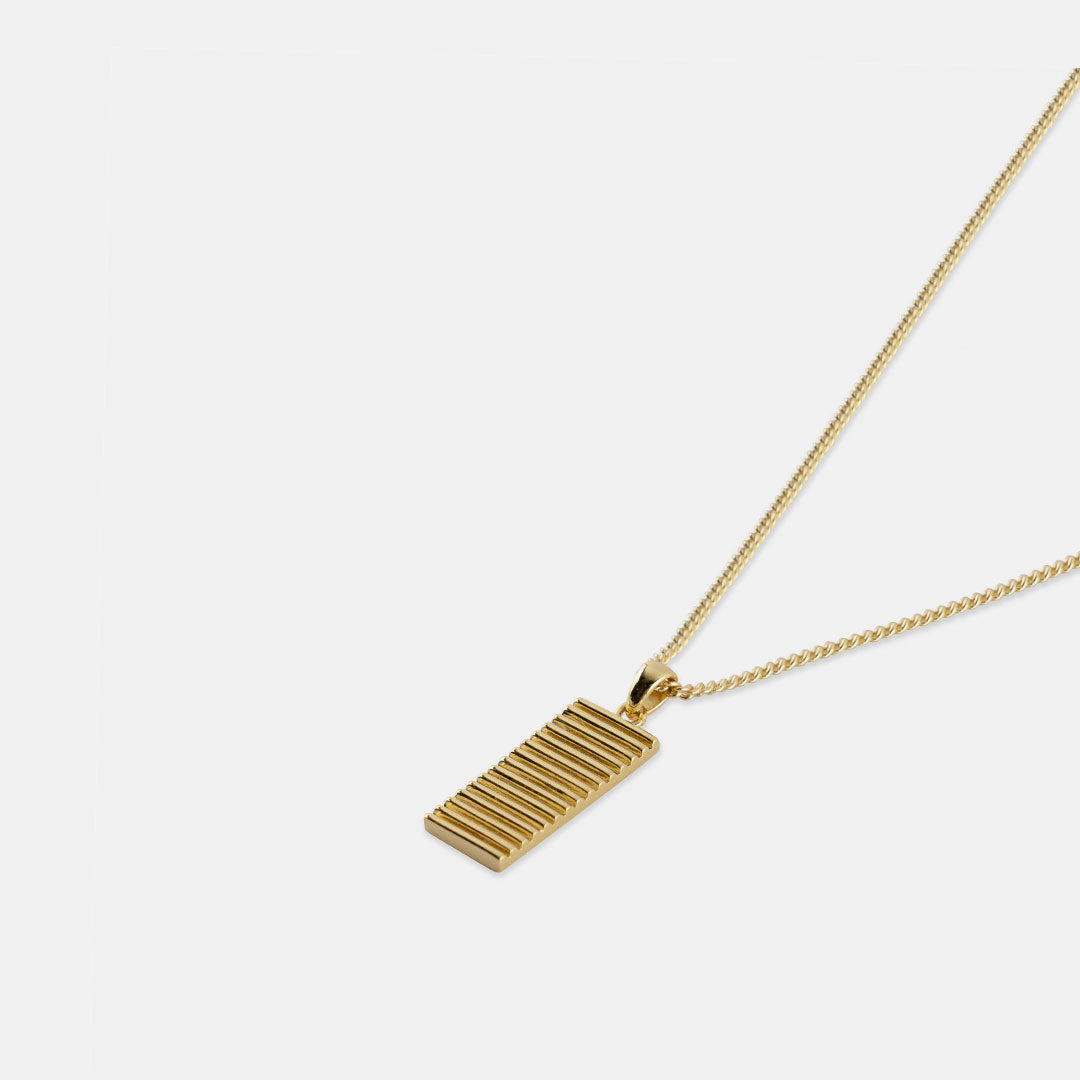 Gold Plated Silver Column Necklace