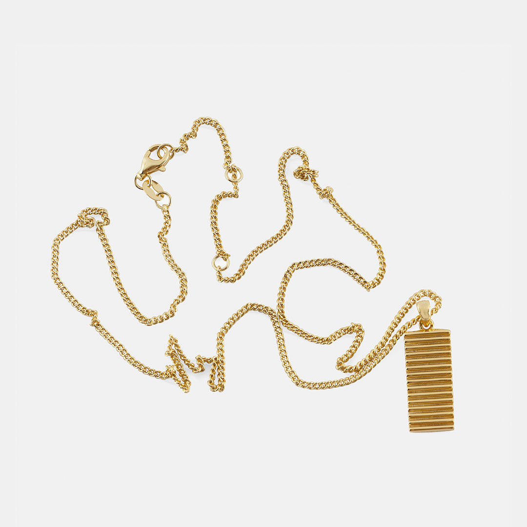 Gold Plated Silver Column Necklace