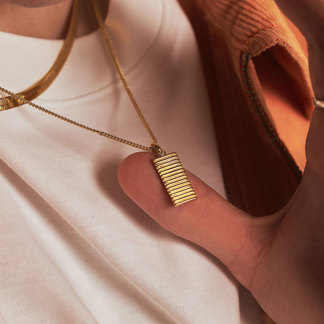 Gold Plated Silver Column Necklace