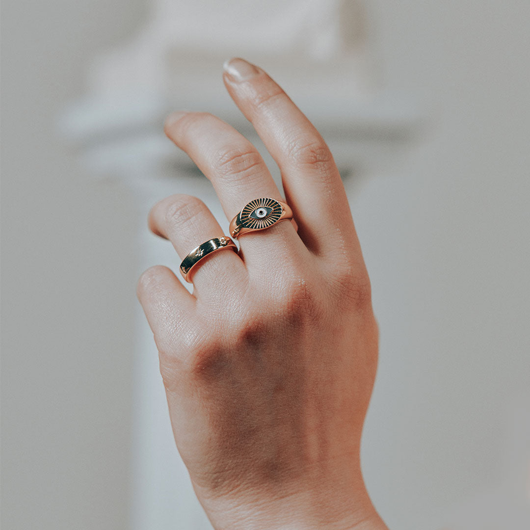 Gold Plated Silver Seven Ring