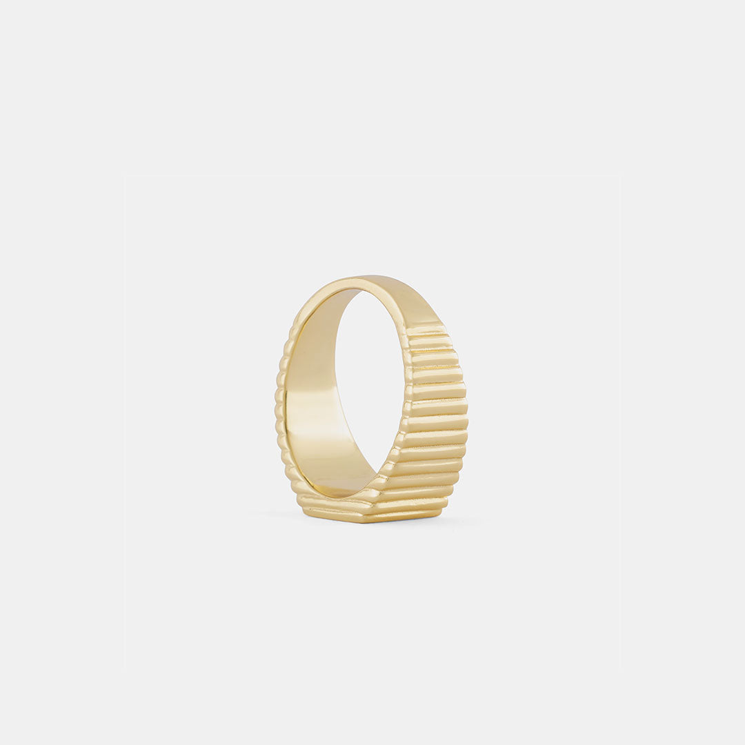 Gold Plated Silver Pyramid Ring