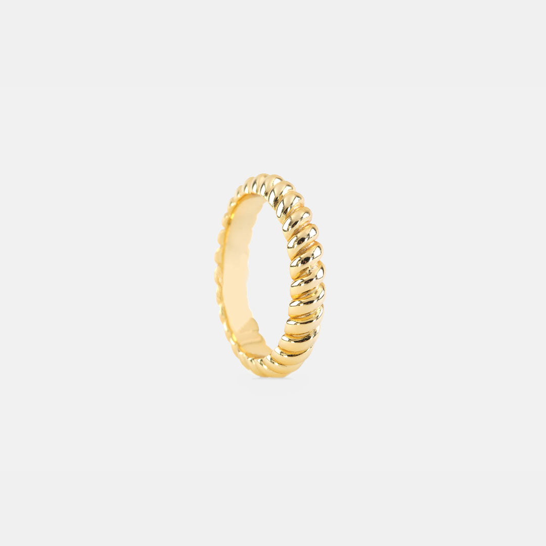 Gold Plated Silver Ripple Ring
