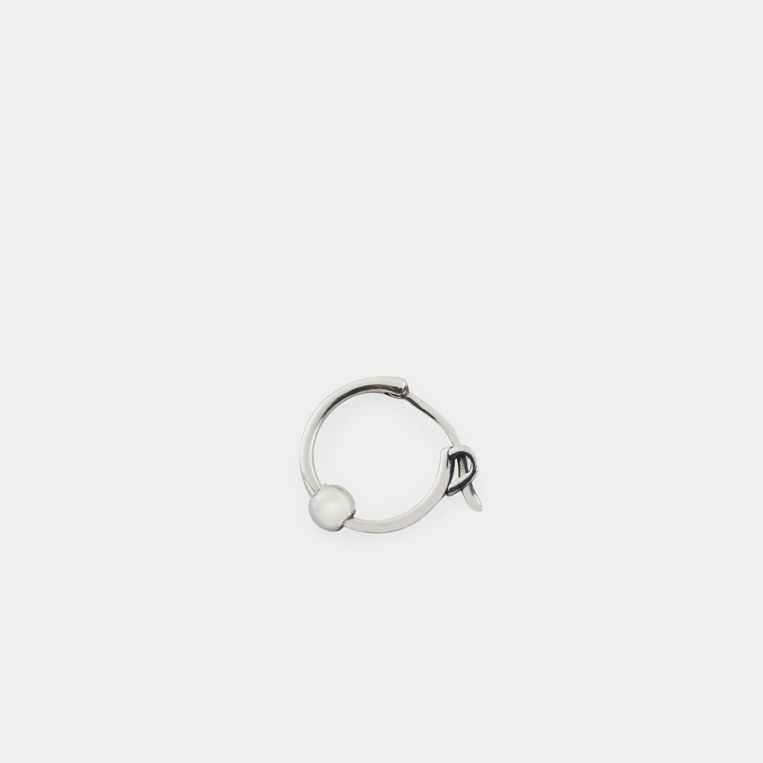 Silver Ball Hoop Earring