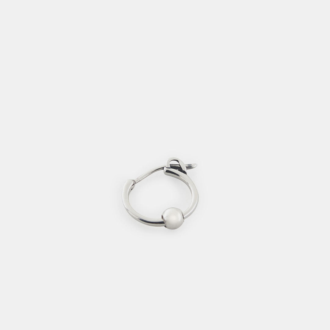 Silver Ball Hoop Earring