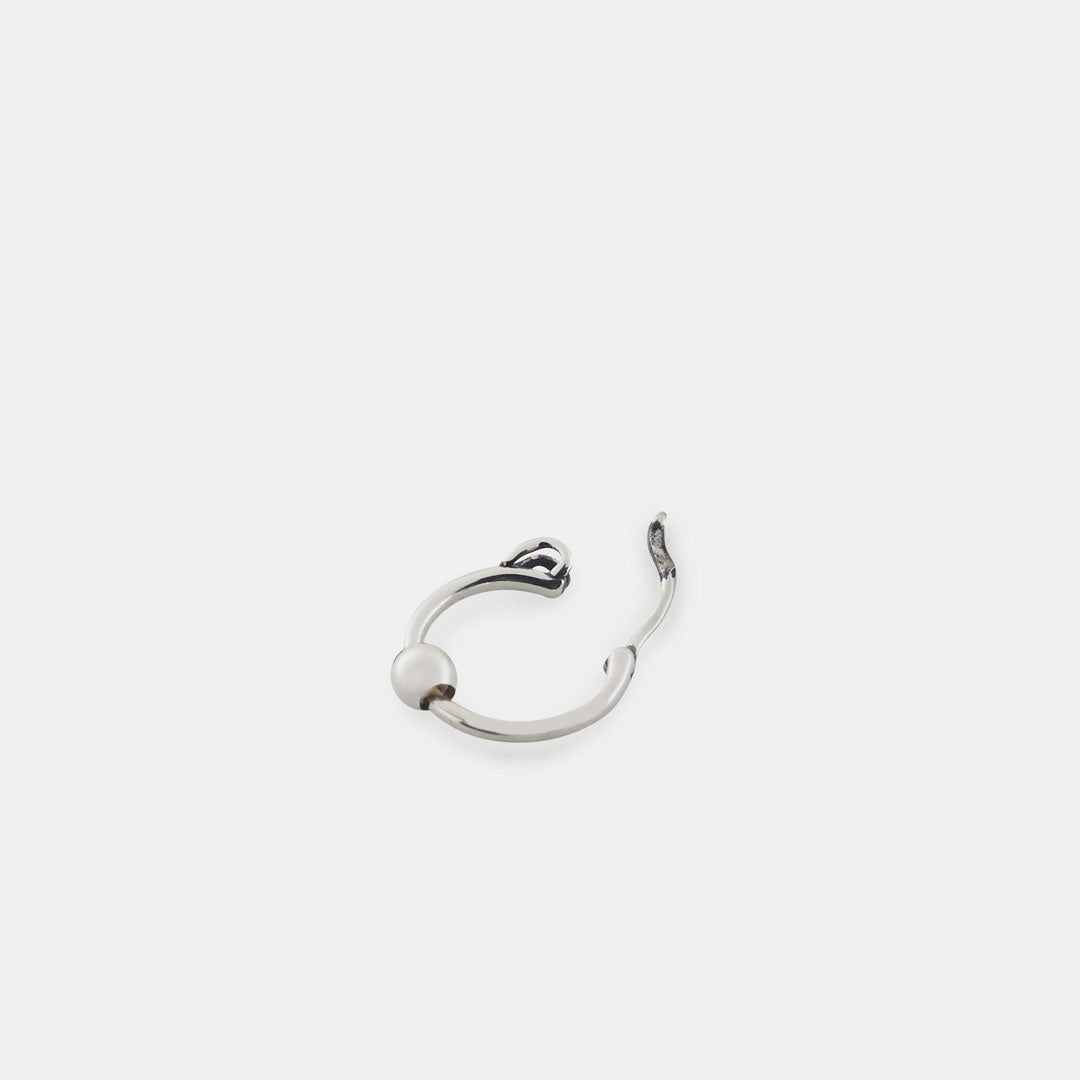 Silver Ball Hoop Earring