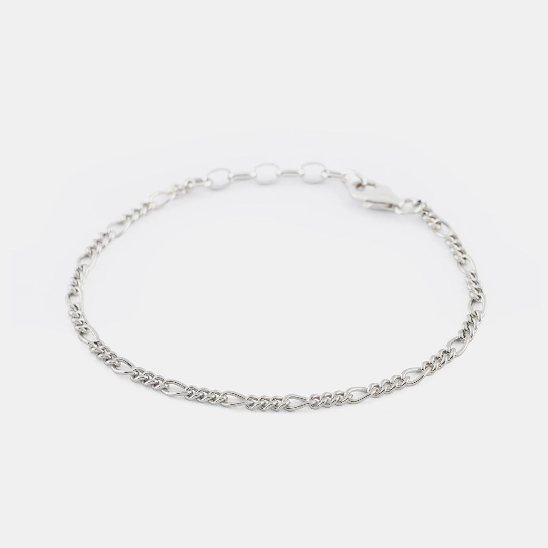 Silver Figaro Bracelet