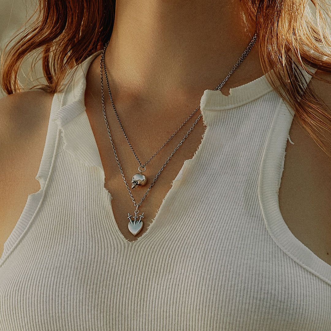 Silver Sacred Heart Necklace Silver Sacred Heart Necklace