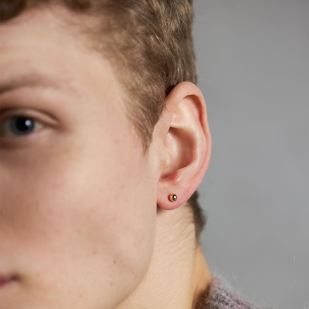 Gold Plated Silver Ball Stud Earring