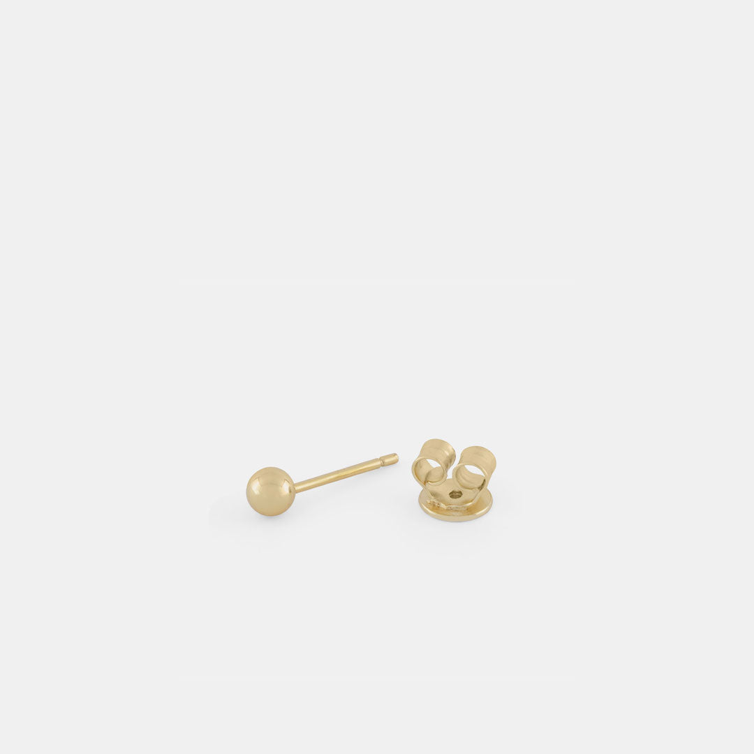 Gold Plated Silver Ball Stud Earring