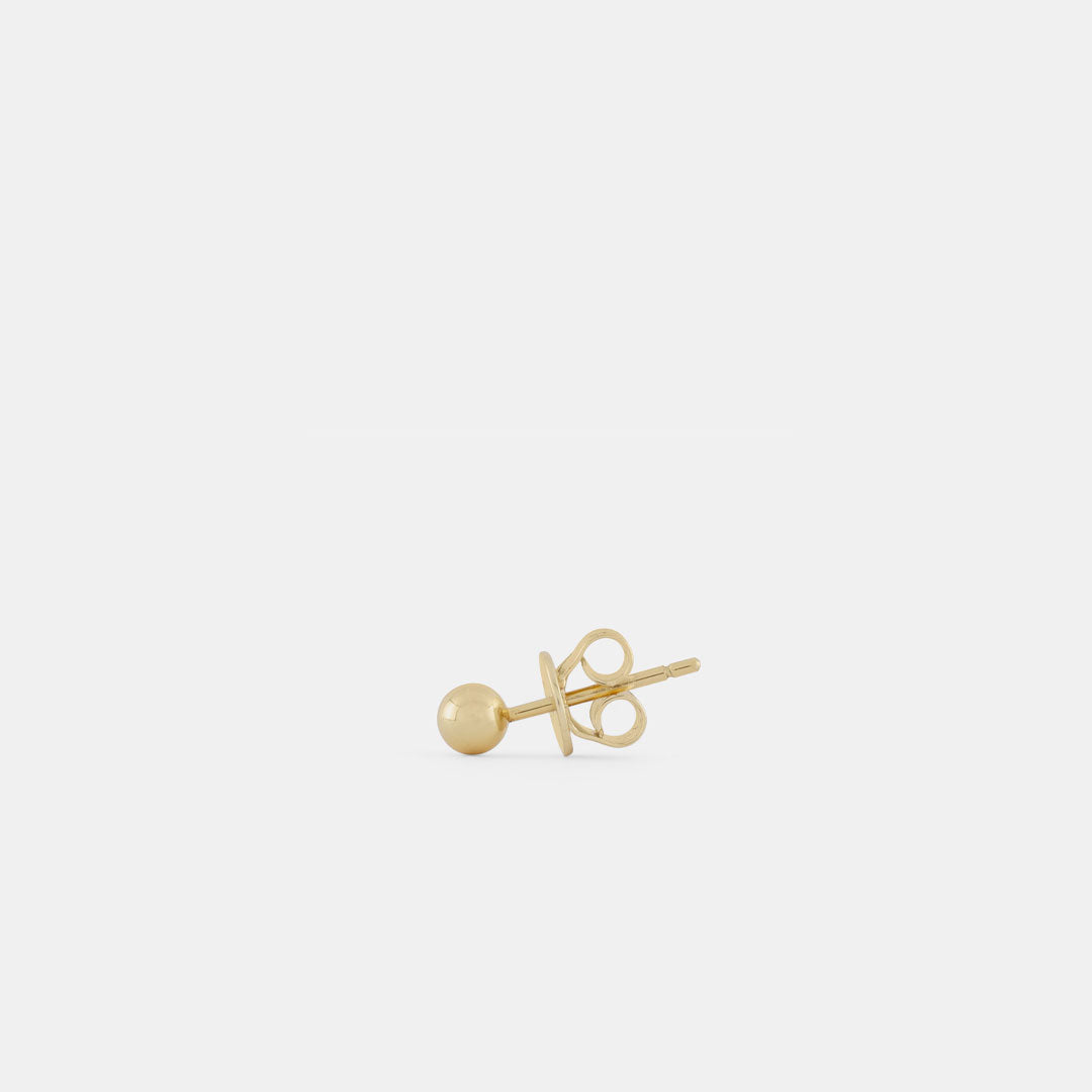 Gold Plated Silver Ball Stud Earring