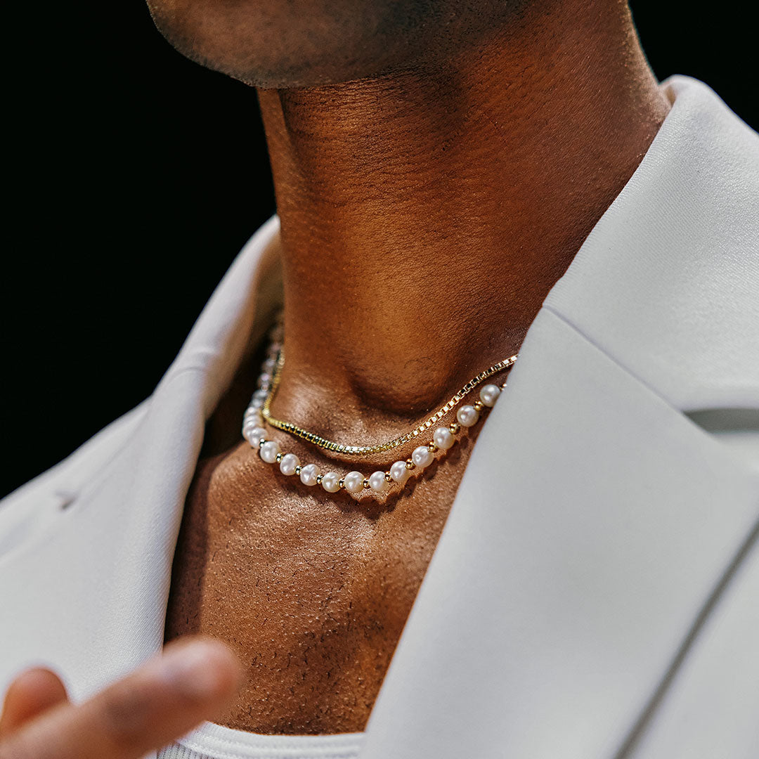 Gold Plated Silver Box Chain Necklace