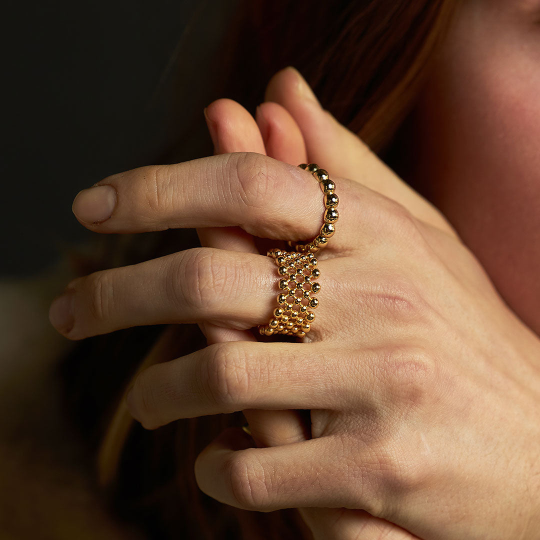 Gold Plated Silver Bubble Ring Gold Plated Silver Bubble Ring