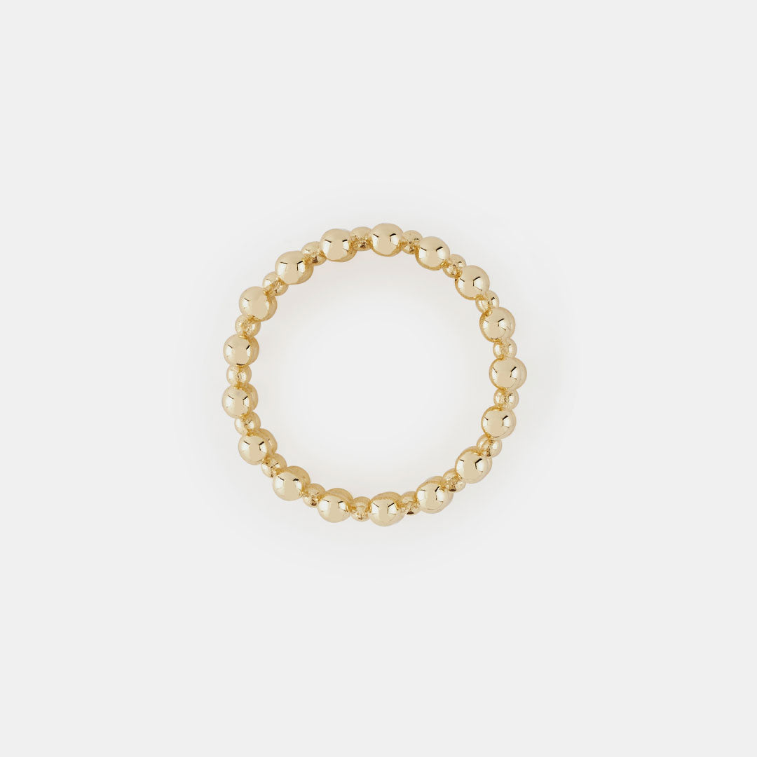Gold Plated Silver Molecule Ring