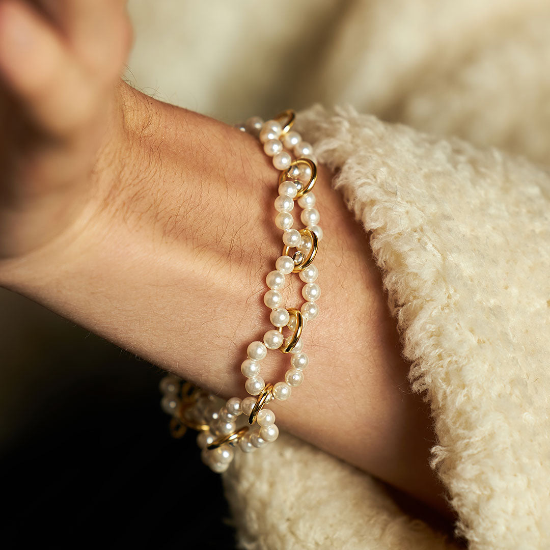 Gold Plated Silver Particle Bracelet