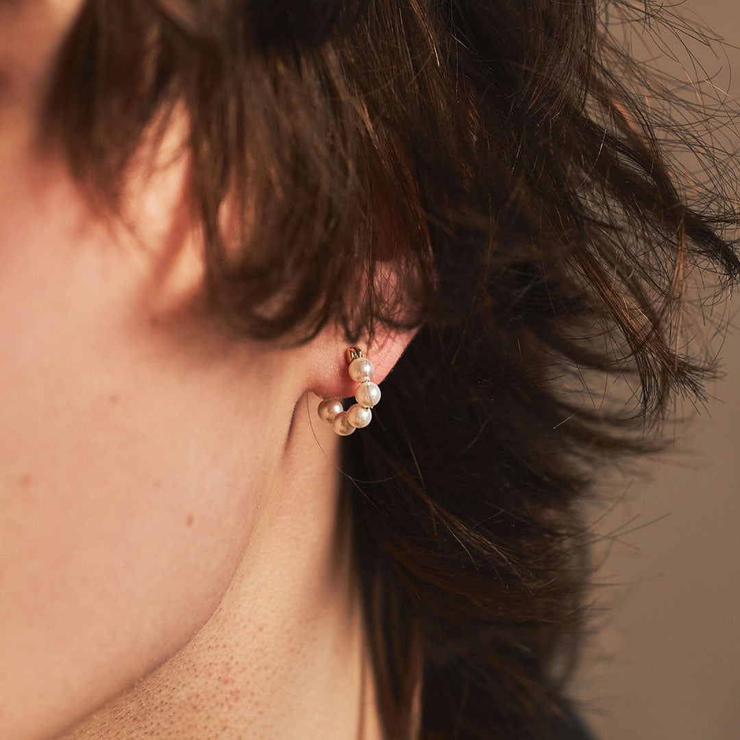 Gold Plated Silver Particle Earring