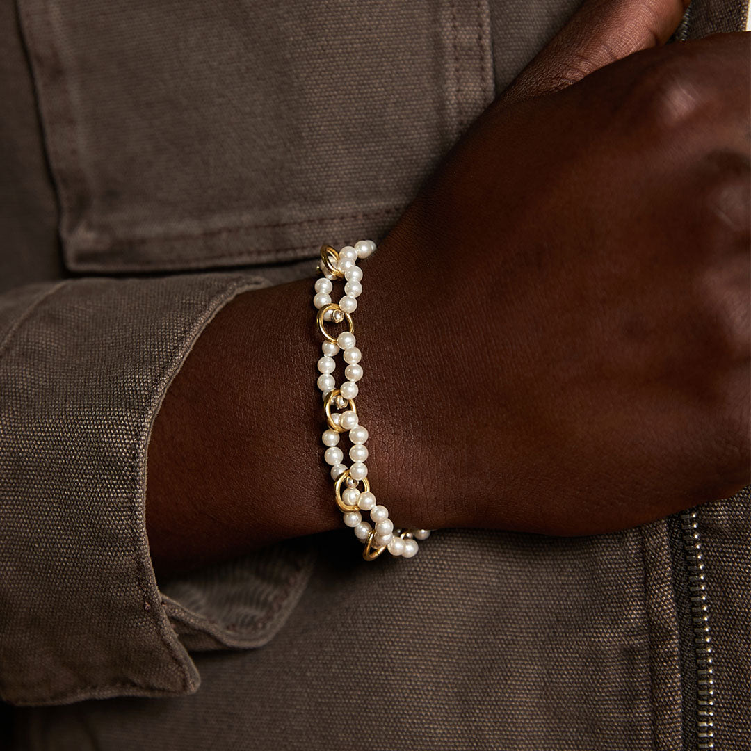 Gold Plated Silver Particle Bracelet