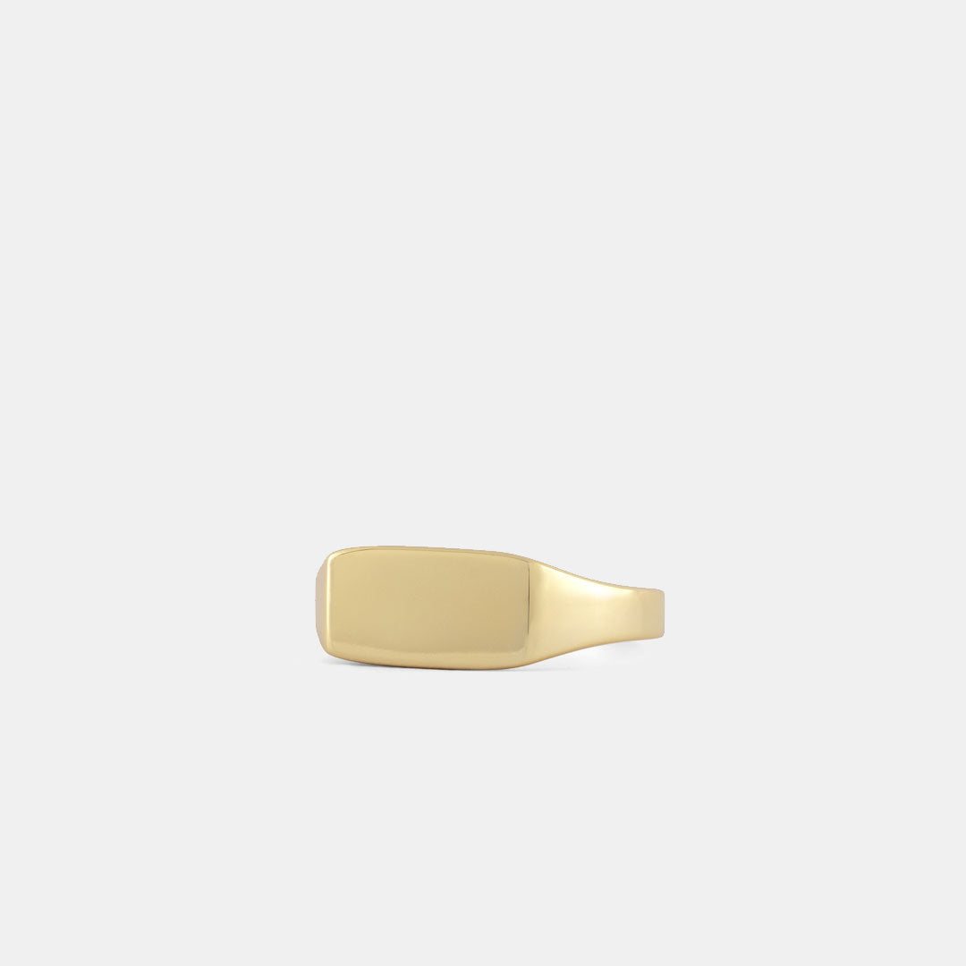 Gold Plated Silver Rectangle Signet Ring
