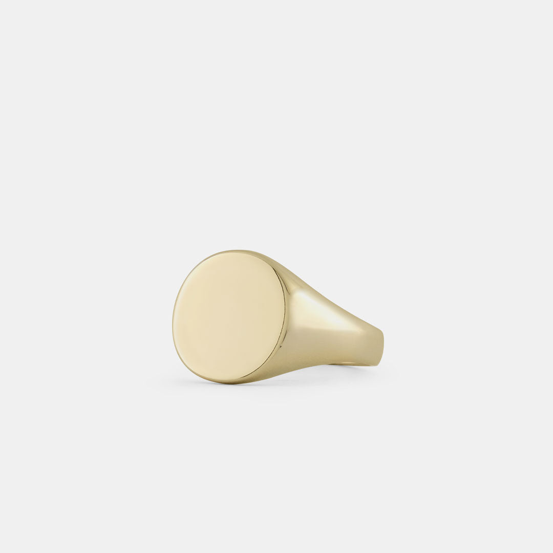 Gold Plated Silver Round Signet Ring