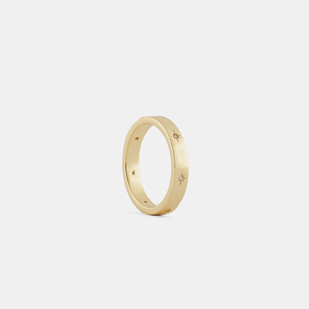 Gold Plated Silver Seven Ring