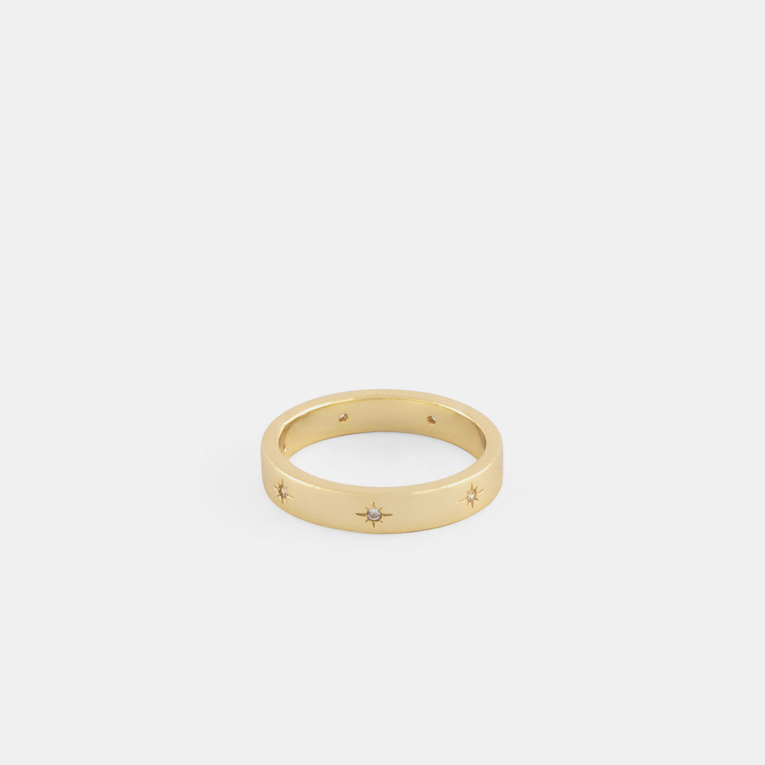 Gold Plated Silver Seven Ring