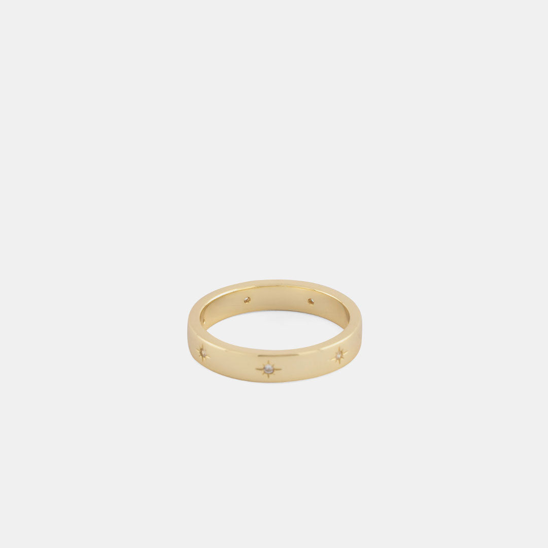 Gold Plated Silver Seven Ring