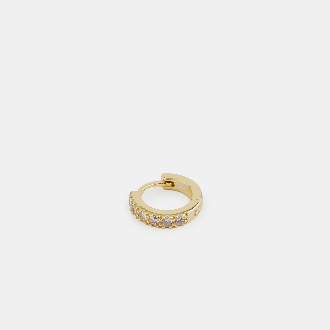 Gold Plated Silver Zirconia Hoop Earring