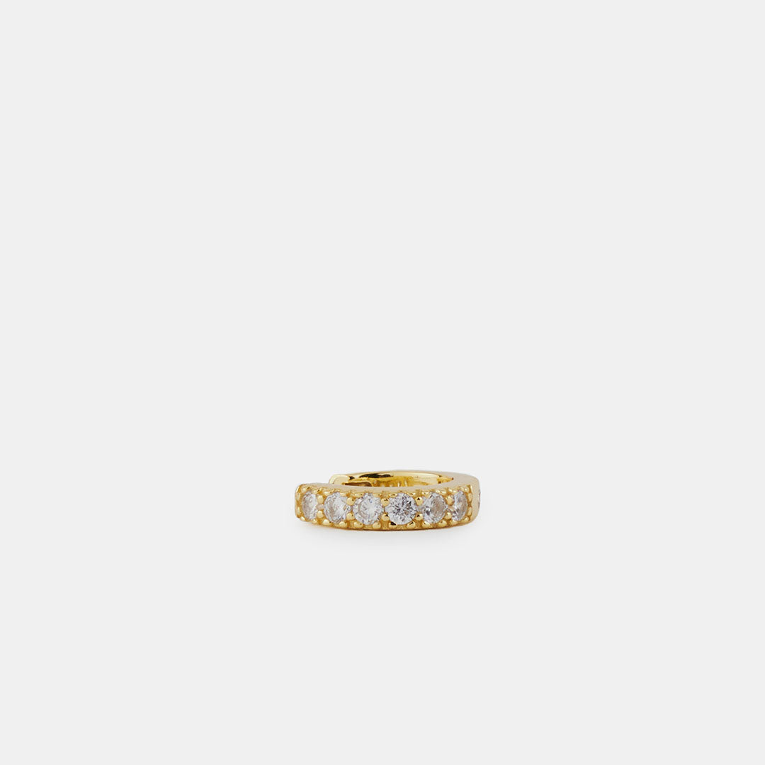 Gold Plated Silver Zirconia Hoop Earring