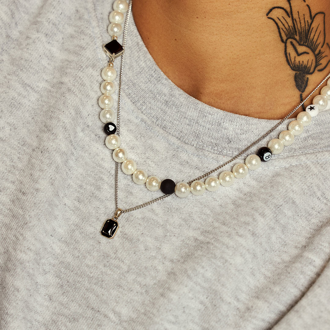 Silver Black Blush Necklace