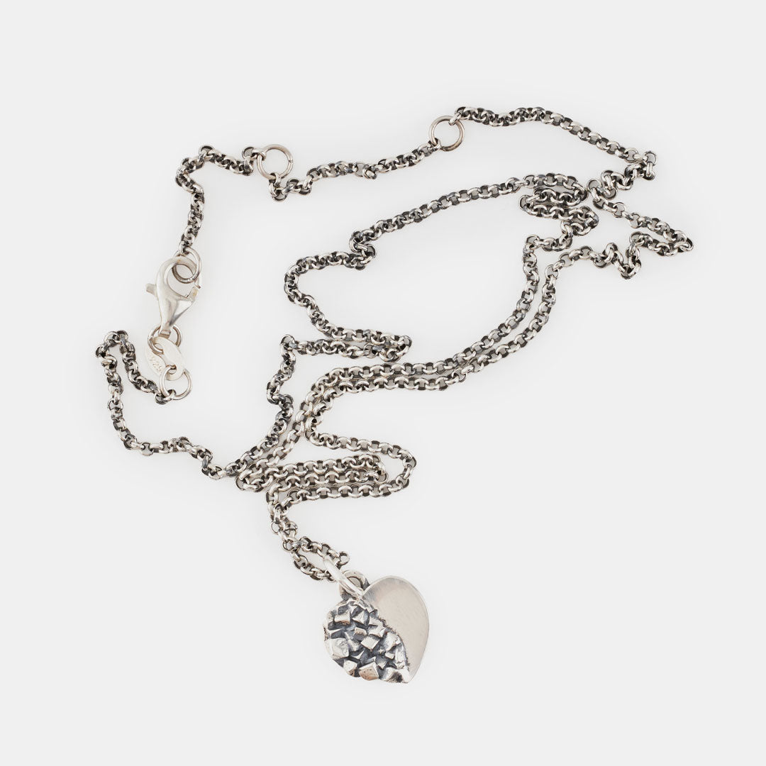 Silver Cubic Heart Necklace