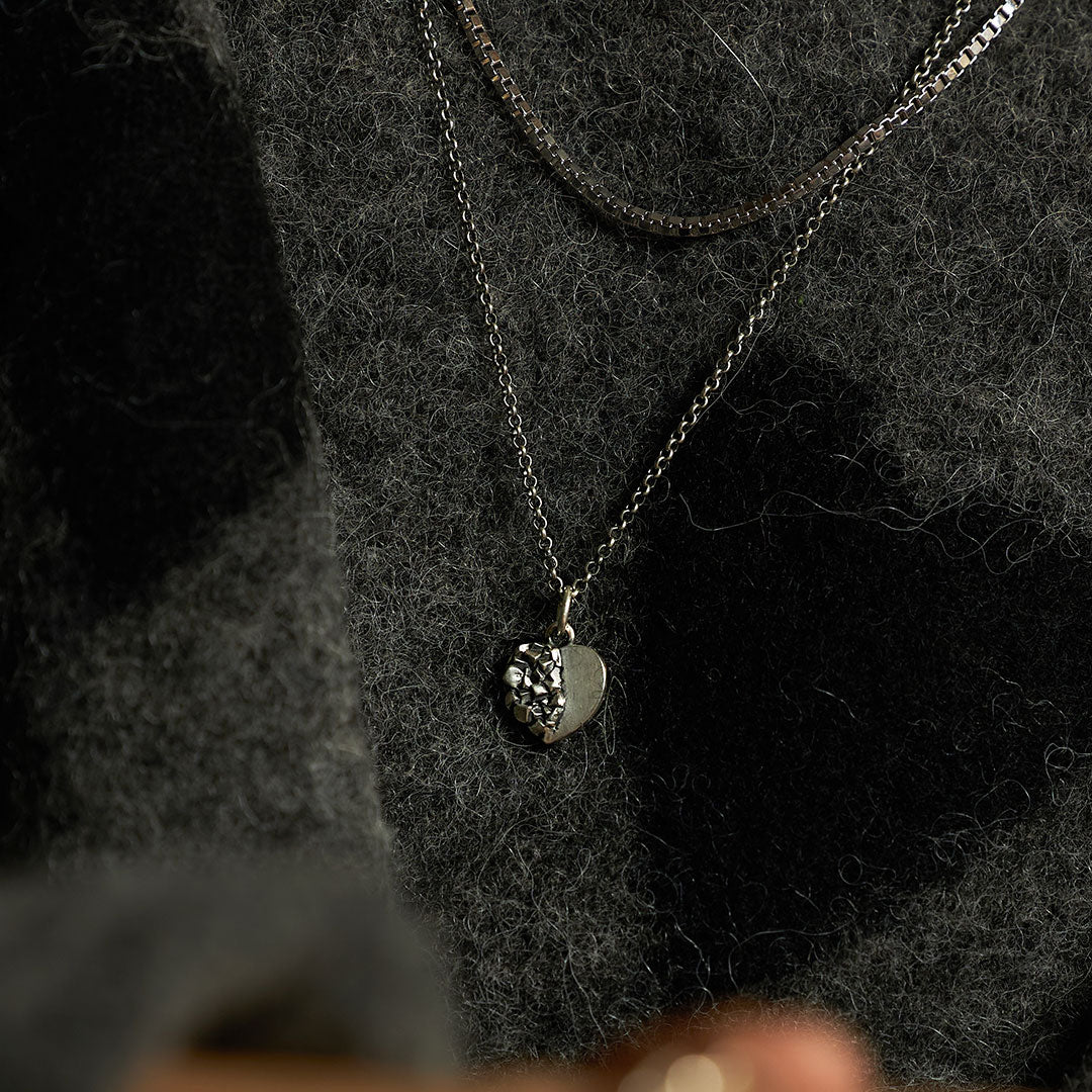 Silver Cubic Heart Necklace