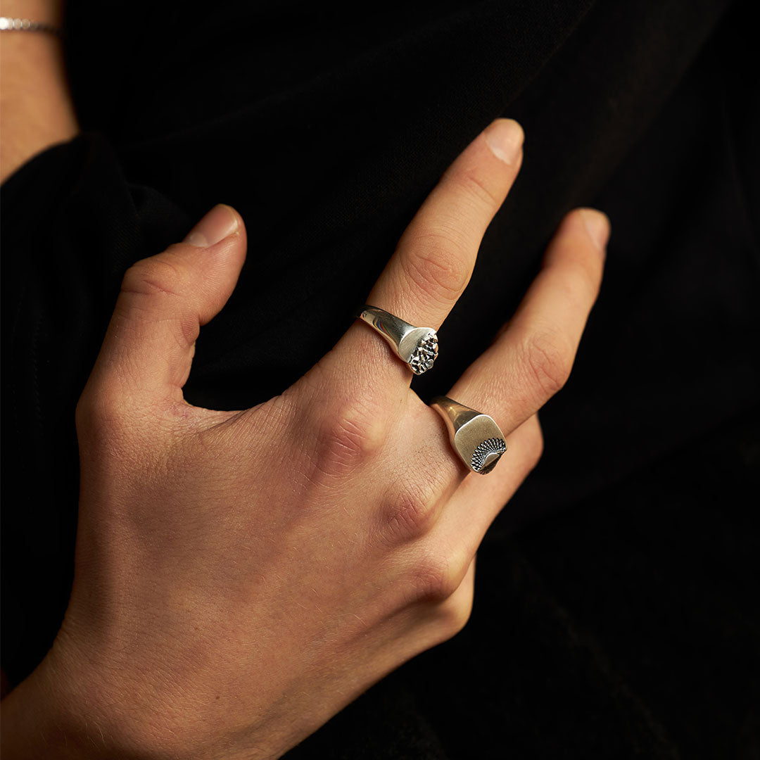 Silver Cubic Heart Ring