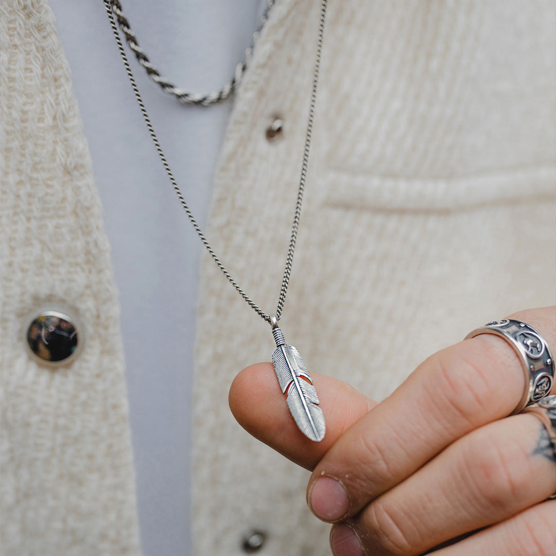 Silver Ethereal Feather Necklace Silver Ethereal Feather Necklace - Serge DeNimes