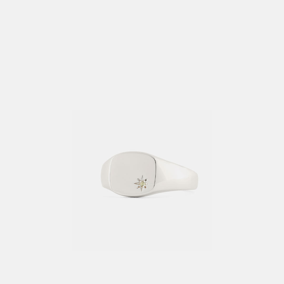 Silver Peridot Birthstone Ring