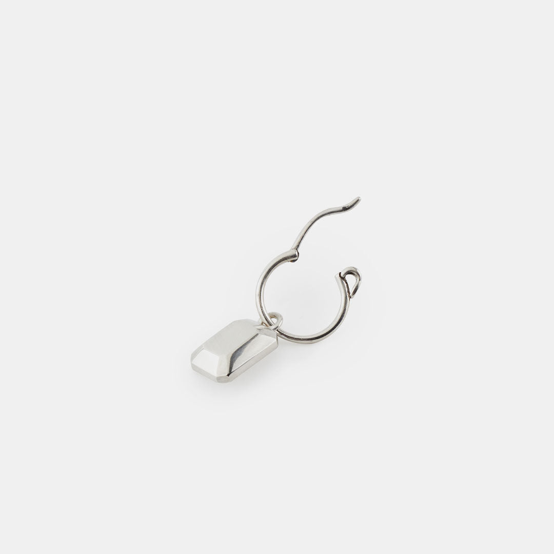 Silver Solid Gem Earring