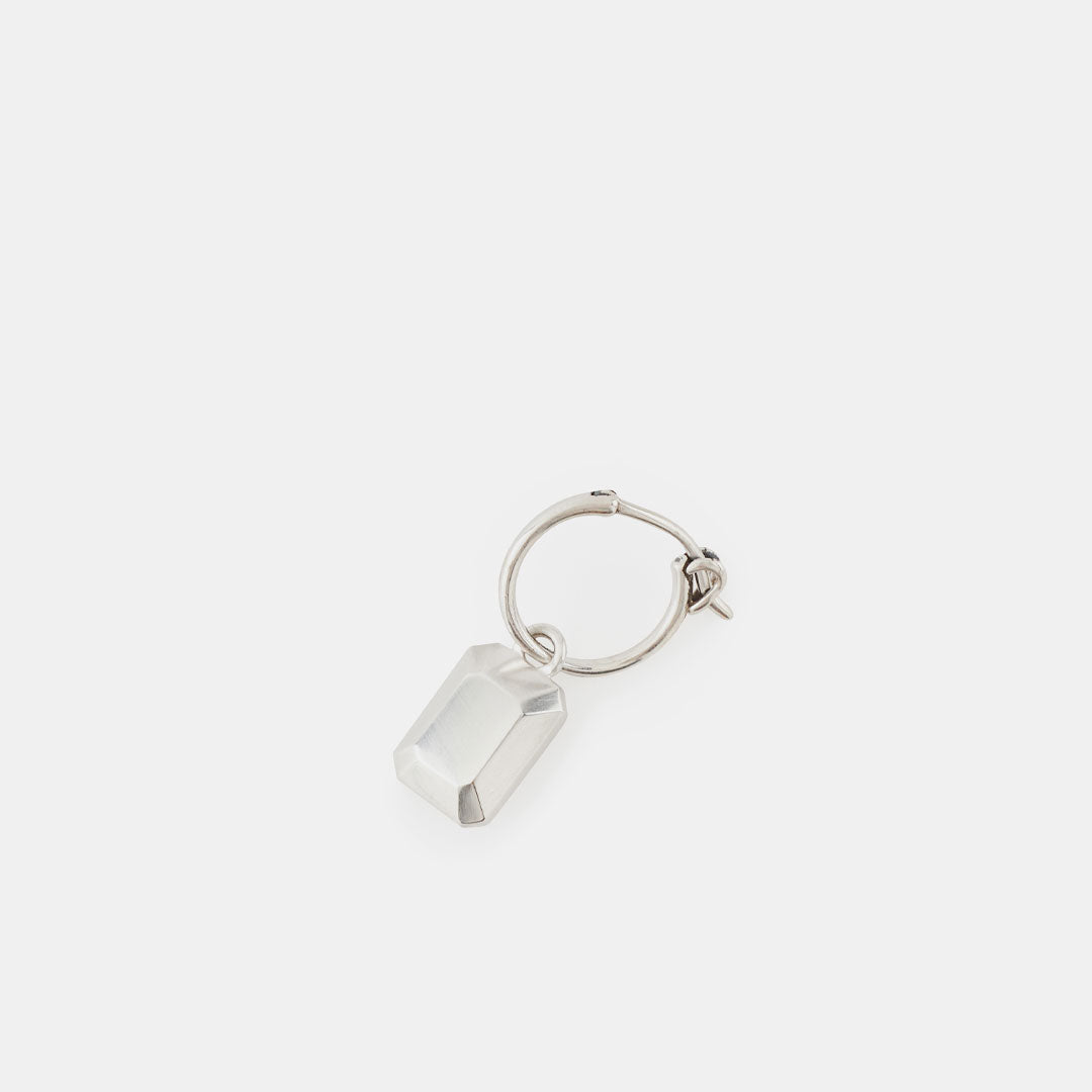 Silver Solid Gem Earring