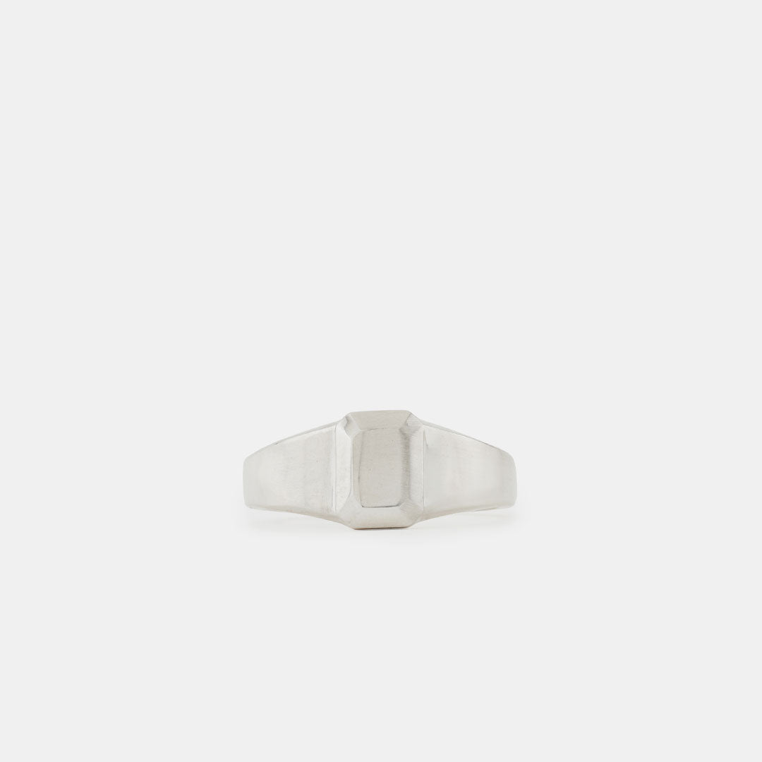 Silver Solid Gem Ring