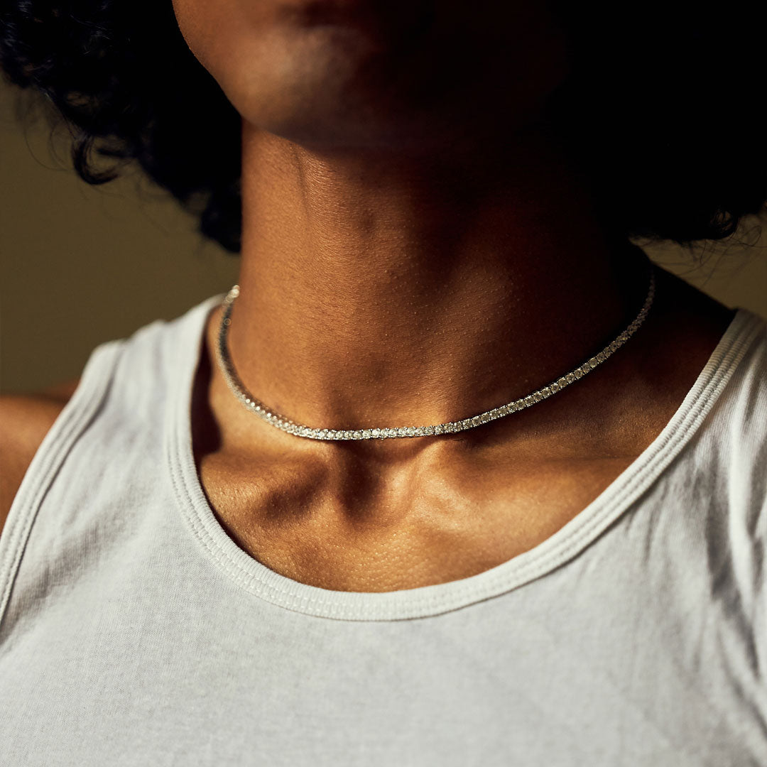 Silver Tennis Chain Necklace