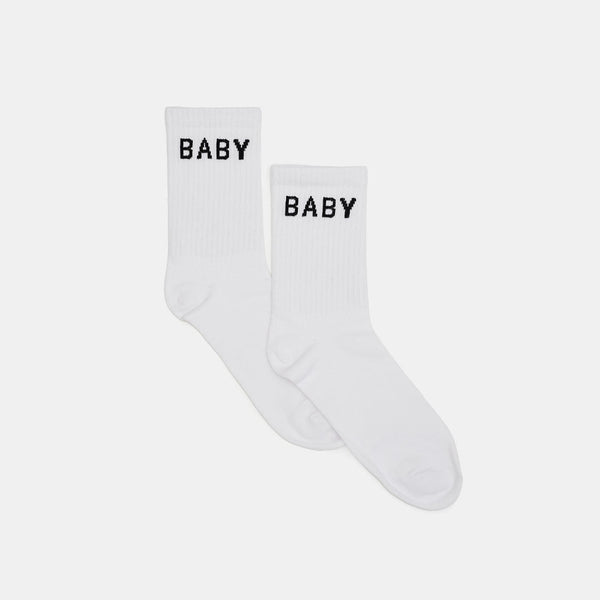 White Yeah Baby Socks - Serge DeNimes