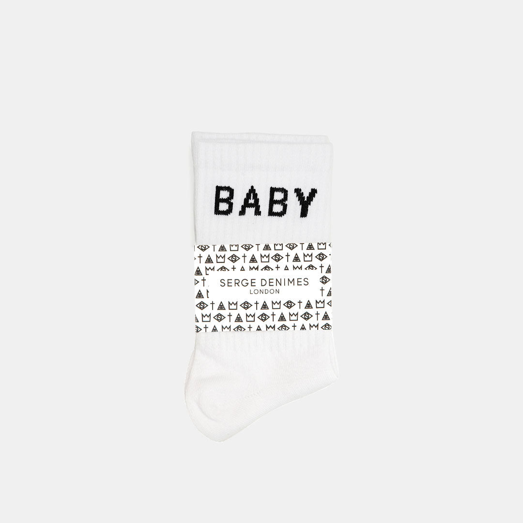 White Yeah Baby Socks - Serge DeNimes