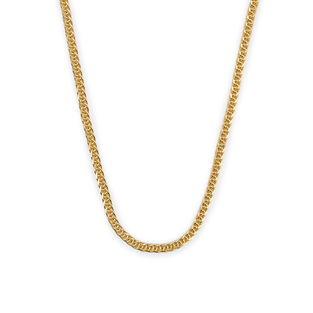 Gold 2.6mm Square Spiga Chain