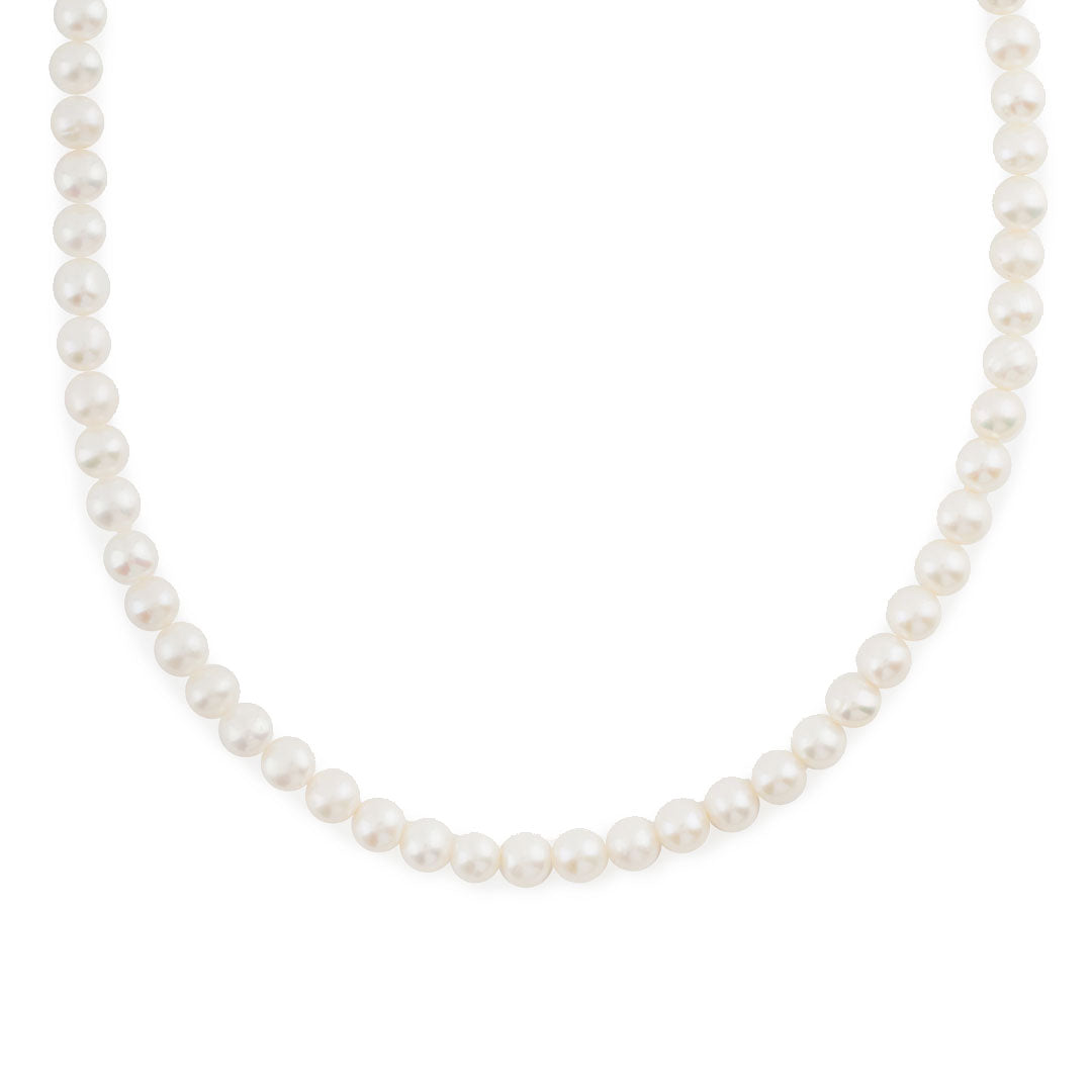 Pearl necklace on a white background