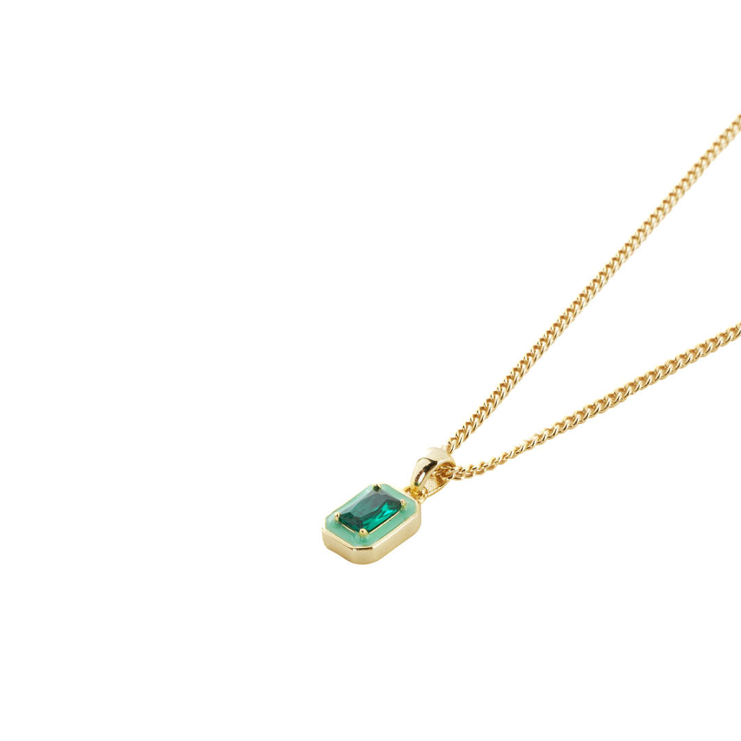 Gold Green Blush Necklace