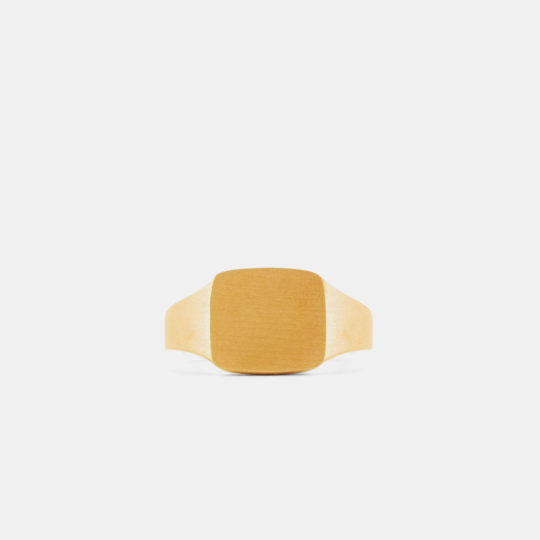 Gold Brushed Cushion Ring