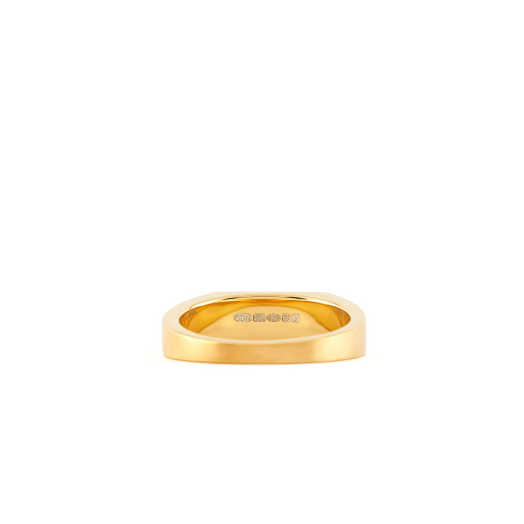 Gold Brushed Rectangle Ring