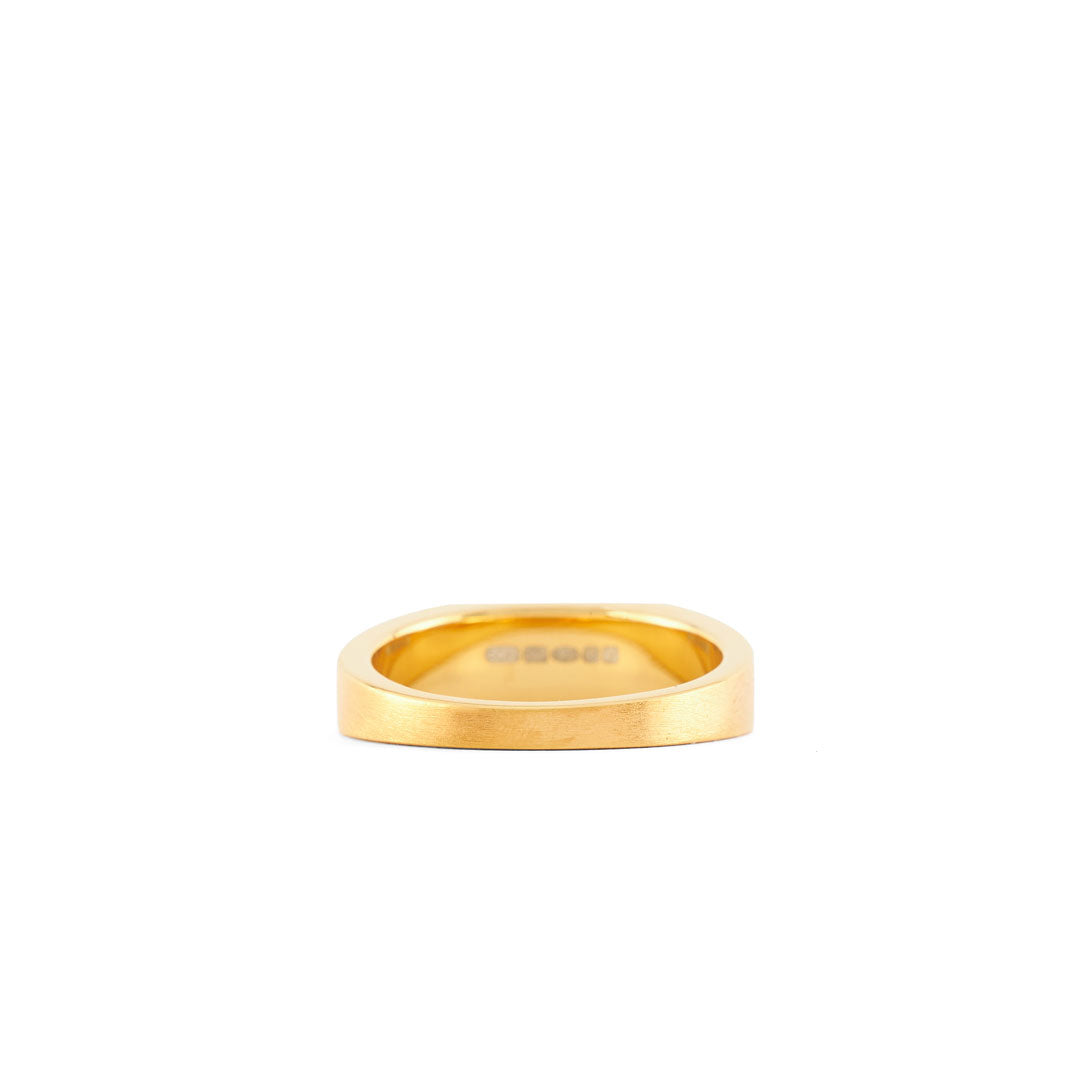 Gold Brushed Rectangle Ring