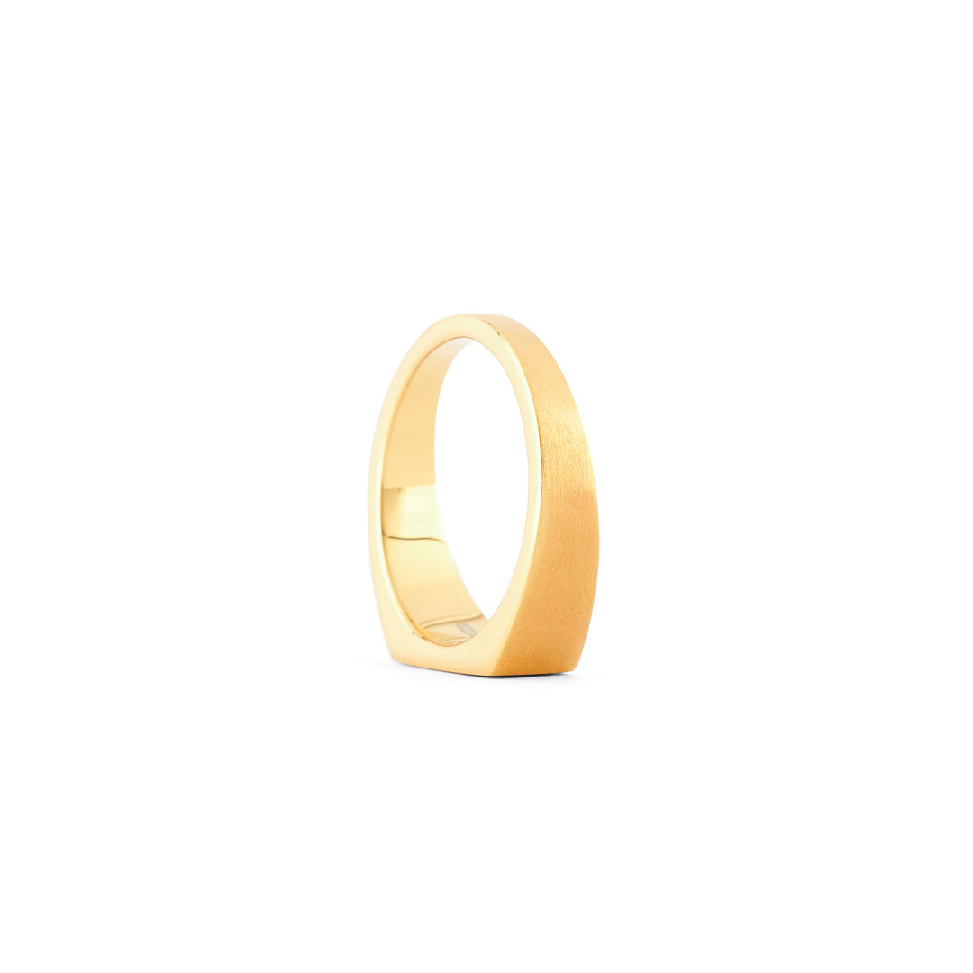 Gold Brushed Rectangle Ring