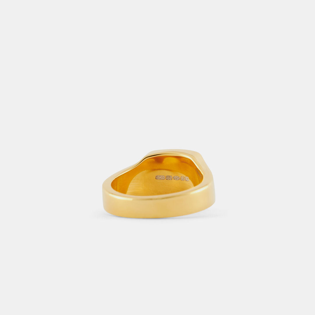 Gold Cushion Tigers Eye Ring
