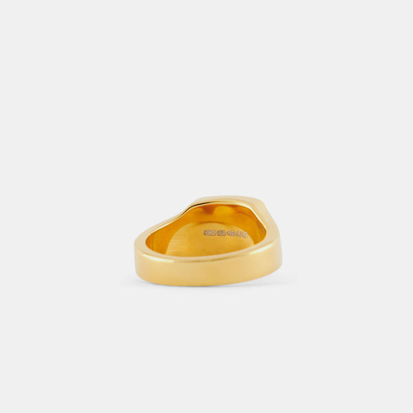 Gold Cushion Malachite Ring